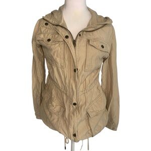 Abercrombie & Fitch Cargo Utility Jacket Women’s XS Beige Hooded Casual